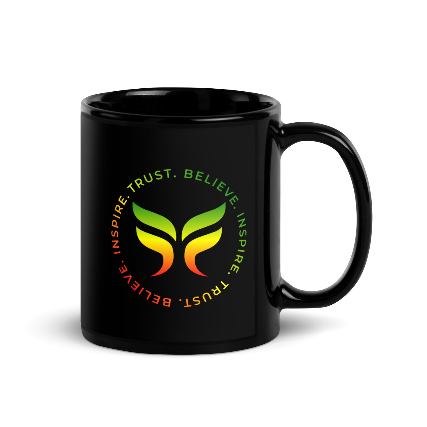 Trust. Believe. Inspire. - Black Glossy Mug