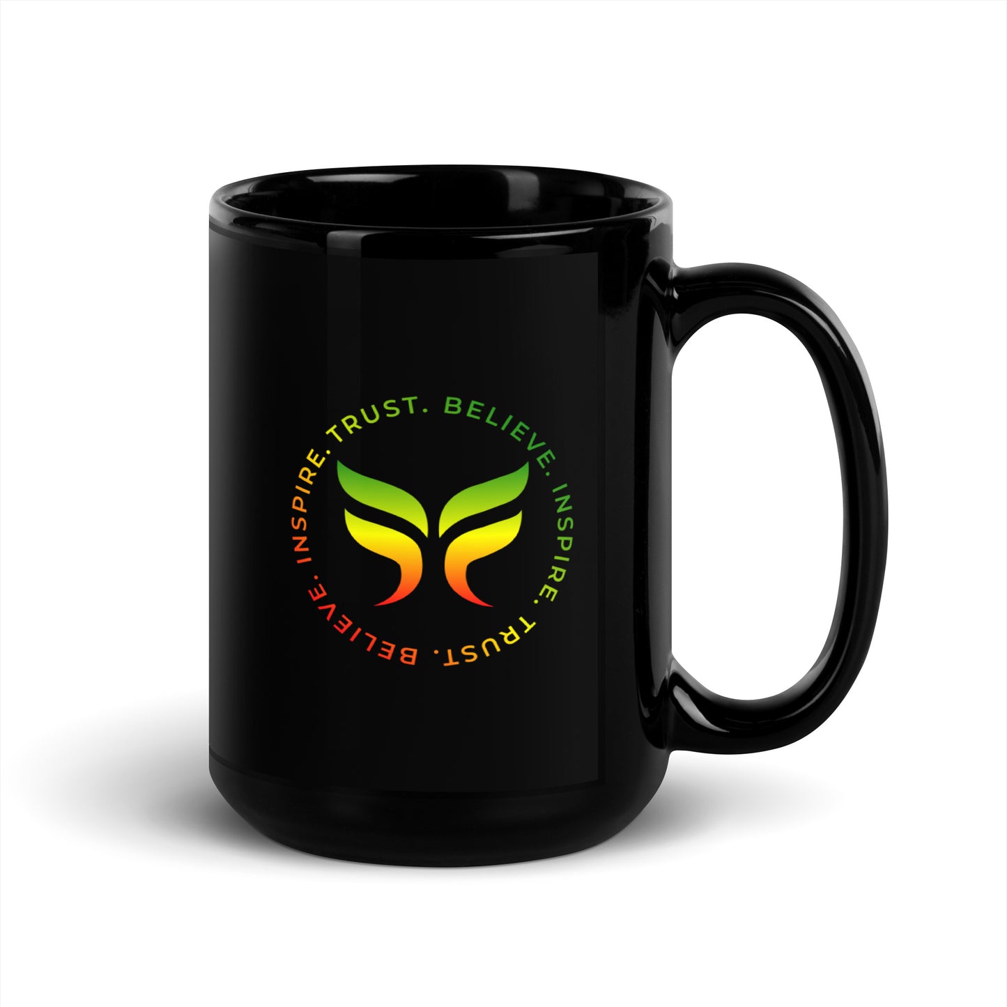 Trust. Believe. Inspire. - Black Glossy Mug