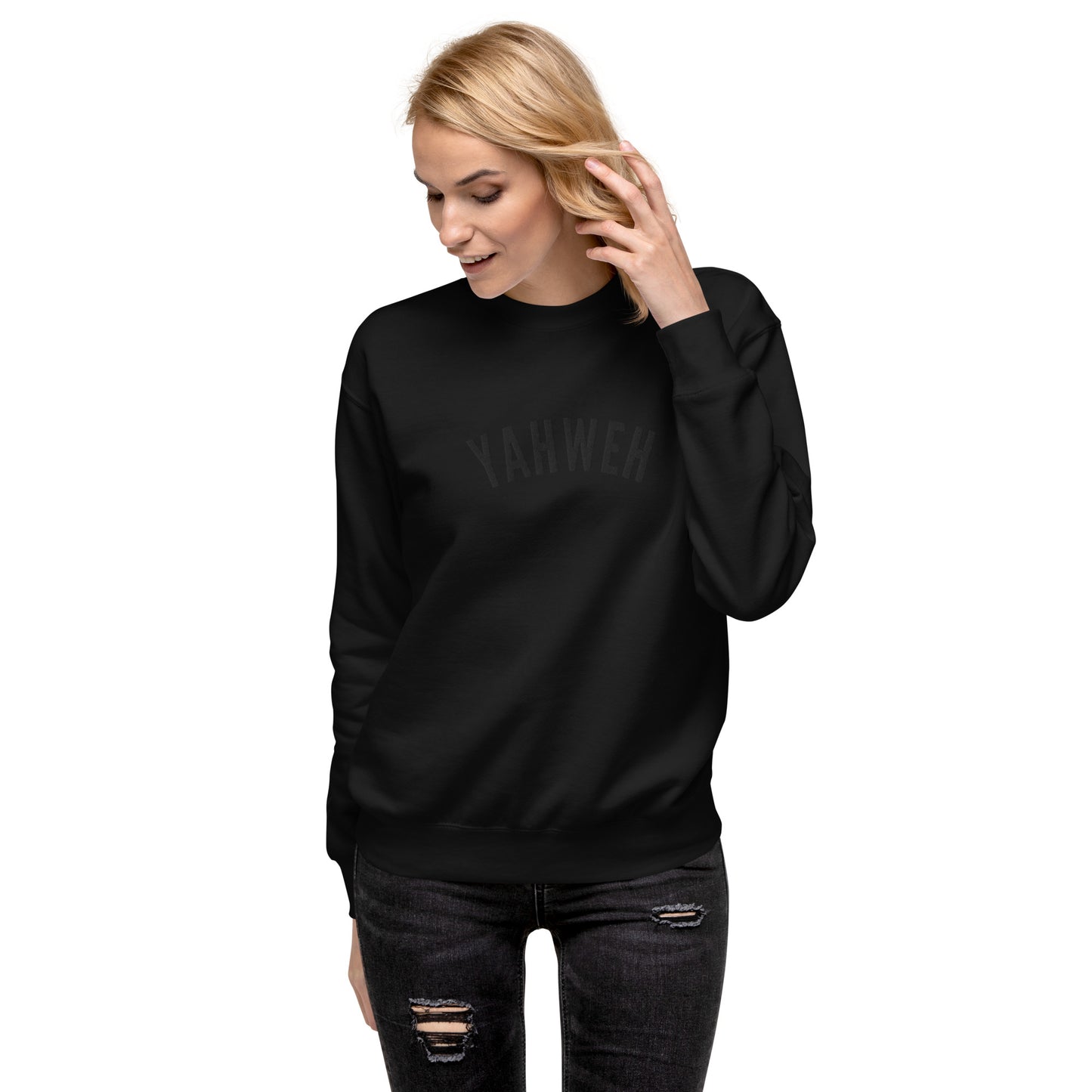 Yahweh Black-on-Black - Unisex Premium Sweatshirt