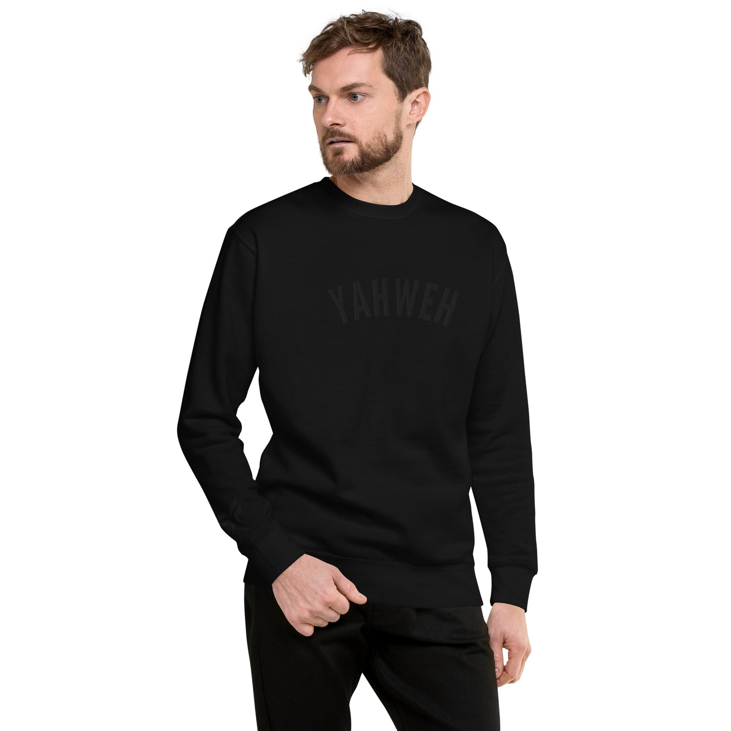 Yahweh Black-on-Black - Unisex Premium Sweatshirt